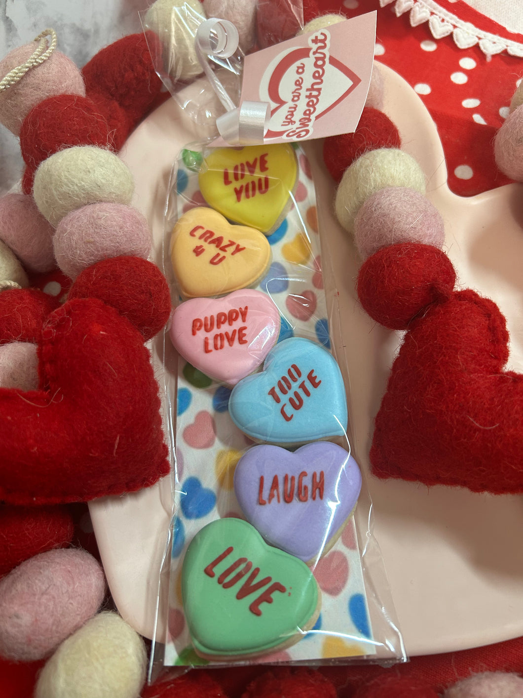 Valentine's Day Mini Conversation Heart Cookies