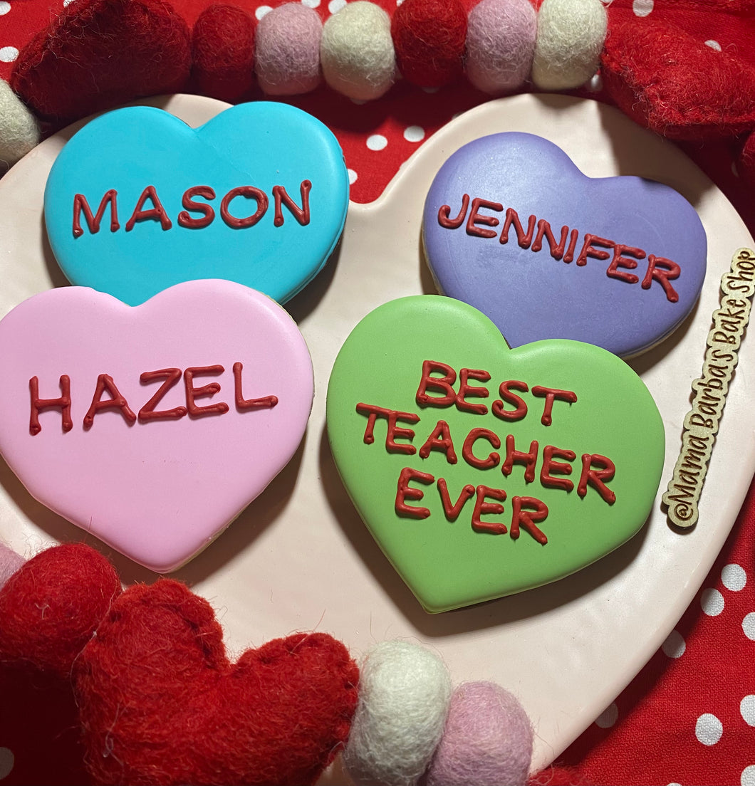 Personalized Conversation Heart Cookie